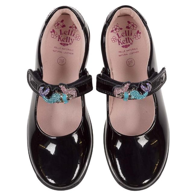 Picture of Lelli Kelly Maribella 2 Mermaid School Shoe F Fitting - Navy Patent 