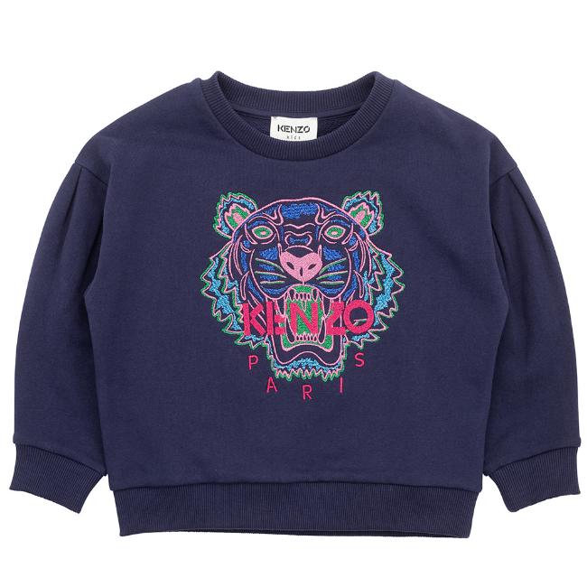 Picture of Kenzo Kids Girls Metallic Tiger Sweatshirt - Navy