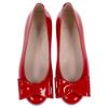 Picture of Panache Girls Double Bow Flat Pump Shoe - Red Patent