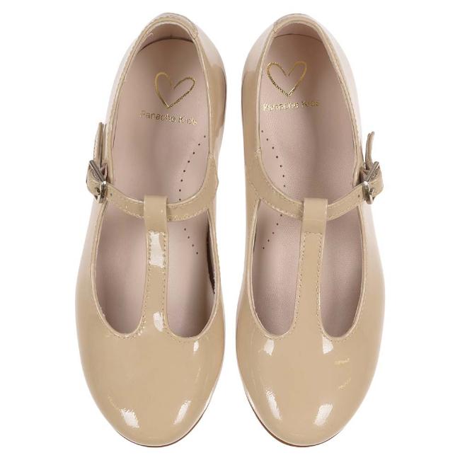 Picture of Panache Girls T Bar Pump - Arena Beige Patent