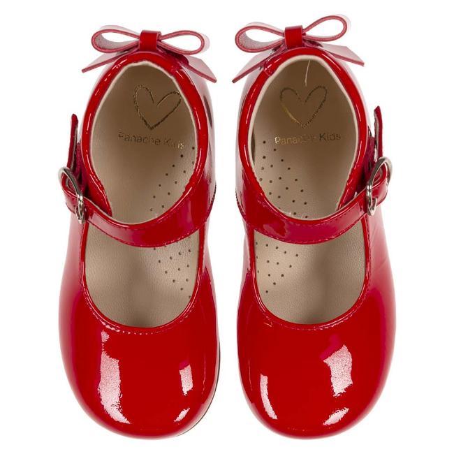 Picture of Panache Baby Girls High Back Bow Shoe - Red Patent 