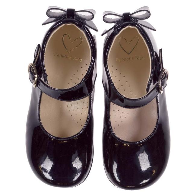 Picture of Panache Baby Girls High Back Bow Shoe - Navy Patent 