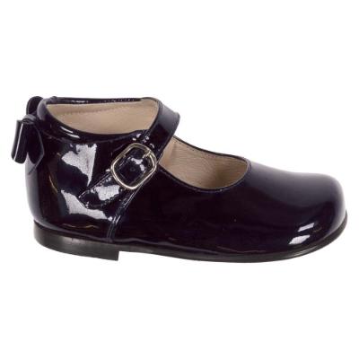 Picture of Panache Baby Girls High Back Bow Shoe - Navy Patent 