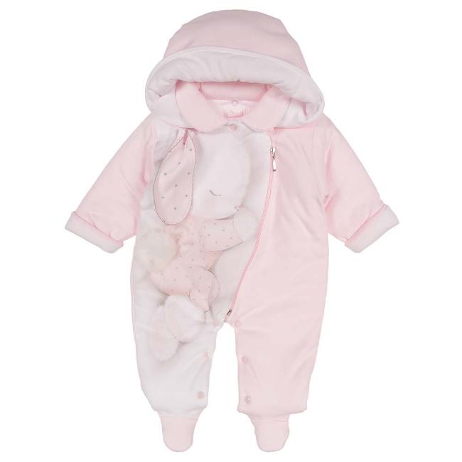Picture of Sofija Pupilek Front Opening Bunny Pramsuit - White Pink