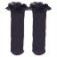 Picture of Meia Pata Girls Knee High Lace Sock With Lace Ruffle - Navy Blue