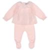 Picture of Sardon Boxed Knitted Baby Top Bonnet & Legging Set - Pale Pink
