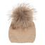 Picture of Meia Pata Unisex Knitted Hat With Large Fur PomPom - Beige