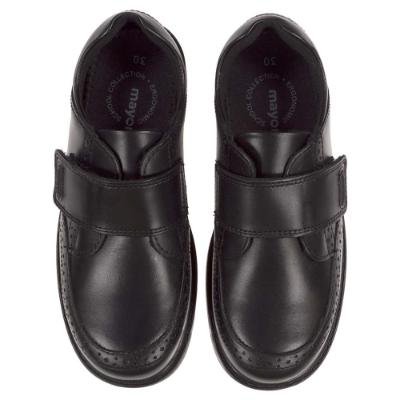 Picture of Mayoral Boys Leather School Shoe Easy On Brogue - Black 