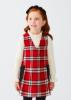 Picture of Abel & Lula Ruffle Top & Tartan Pinafore Set - Ivory Red Black