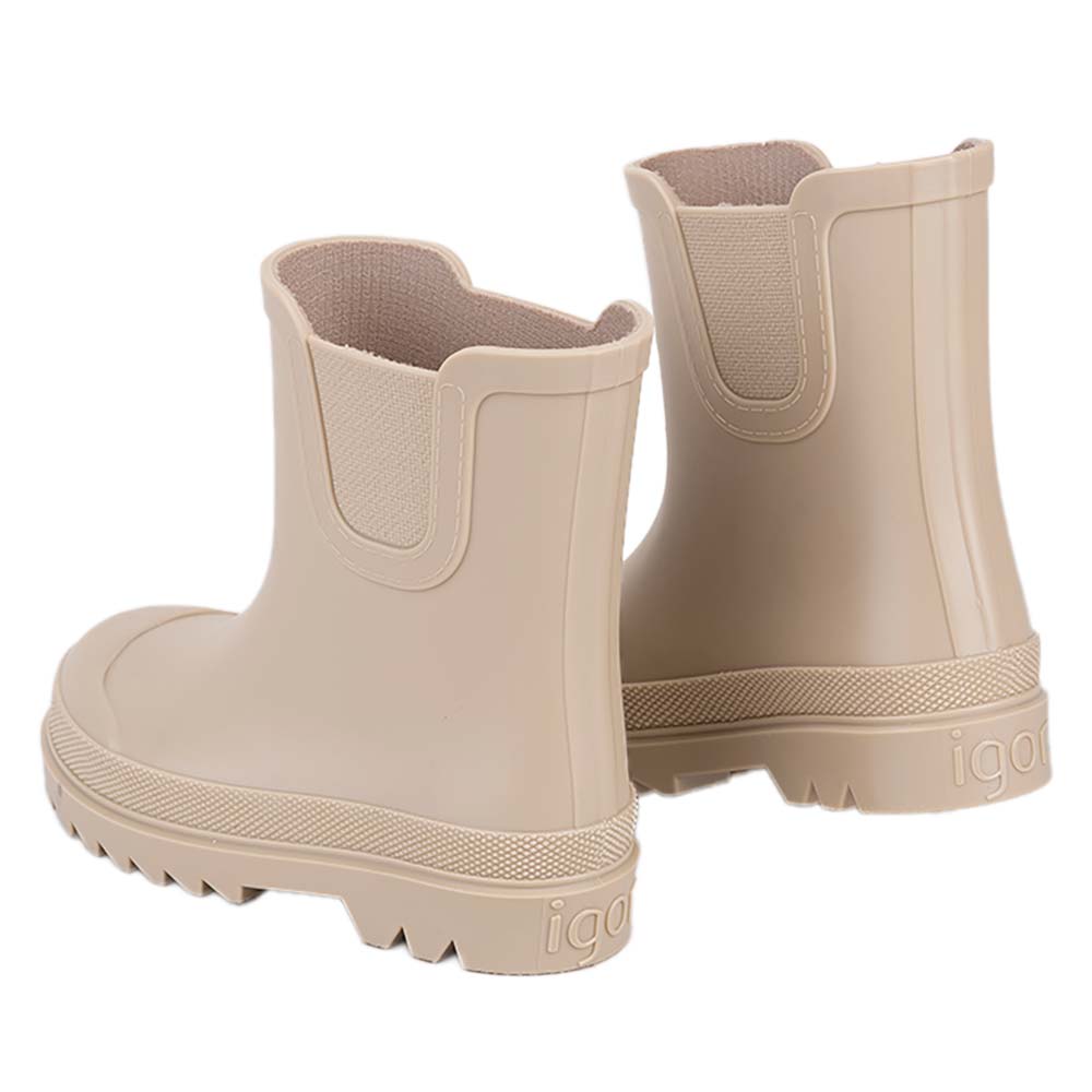 Igor Tokio Short Elastic Gusset Rain Boot Beige. Children's Designer