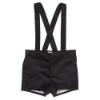 Picture of Foque Boys Shirt & Velvet Shorts Set With Detachable Straps - Black