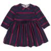 Picture of Foque Girls Striped Long Sleeve Dress - Navy Red
