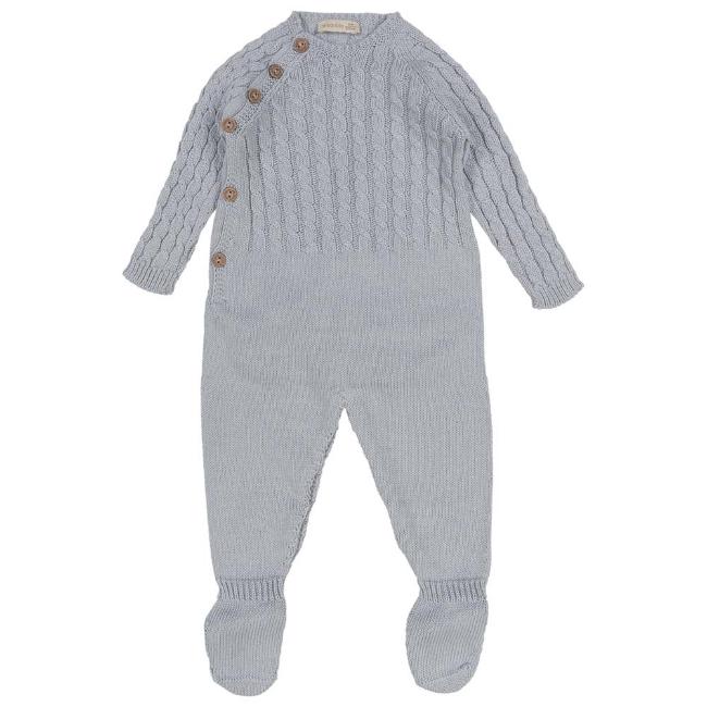 Picture of Wedoble Baby Front Opening Organic Cotton Babygrow - Pale Blue