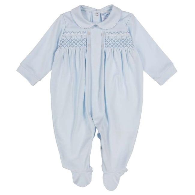Picture of Sardon Boxed Smocked Babygrow - Pale Blue 