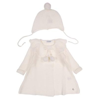 Picture of Juliana Baby Clothes Girls Knitted Coat & Hat Set - Ivory