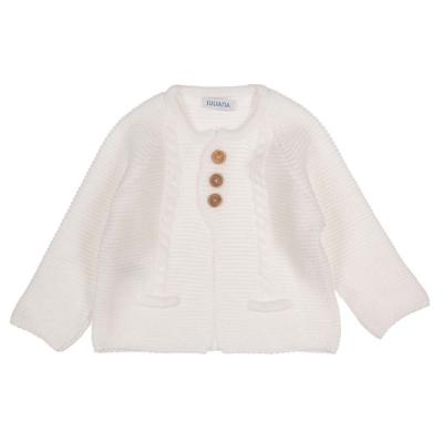 Picture of Juliana Baby Clothes Boys Knitted Twisted Cable Cardigan - White