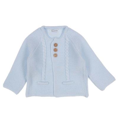 Picture of Juliana Baby Clothes Boys Knitted Twisted Cable Cardigan - Pale Blue