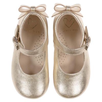 Picture of Panache Baby Girls High Back Bow Shoe - Gold Metallic