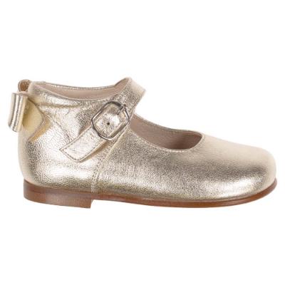 Picture of Panache Baby Girls High Back Bow Shoe - Gold Metallic