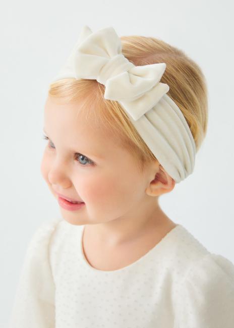 Picture of Abel & Lula Baby Girls Big Bow Velvet Headband - Ivory