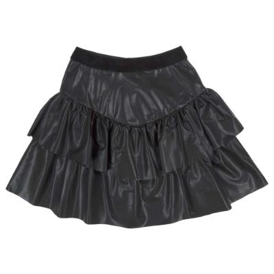 Picture of iDo Junior Girls Faux Leather Ruffle Skirt - Black