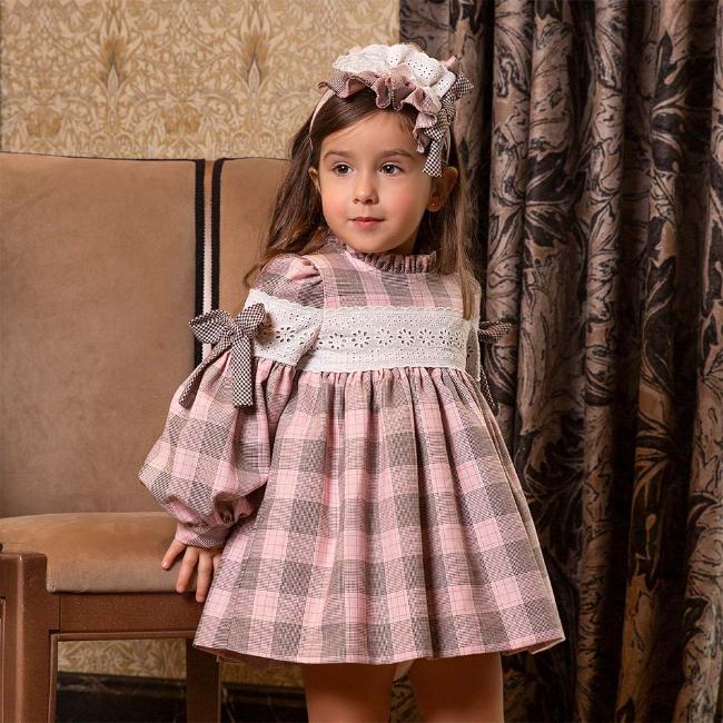 Picture of Meraki Bambini Baby Girls Dress Sweet Tartan - Pink