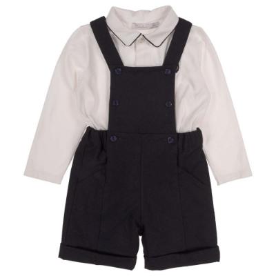 Picture of Patachou Boys Jersey Top & Romper Set - Navy Blue 