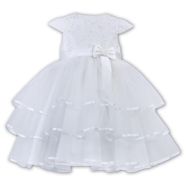 Picture of Sarah Louise Girls Tiered Occasion Dress - White