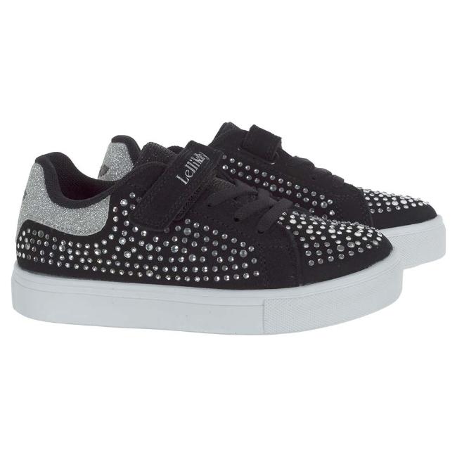 Picture of Lelli Kelly Girls Diamante Easy On Stella Trainer - Black Suede
