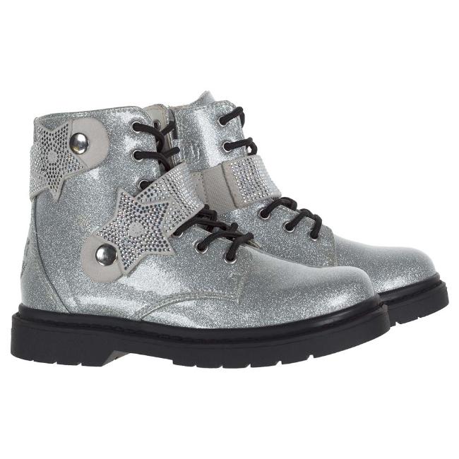 Picture of Lelli Kelly STella Stellina Diamante Star Ankle Boot - Silver Glitter Patent 