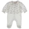 Picture of Purete du... bebe Girls Velour & Rabbit Print Babygrow - White Pink 