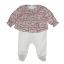 Picture of Purete du... bebe Girls Velour & Etoile Print Babygrow - White Pink
