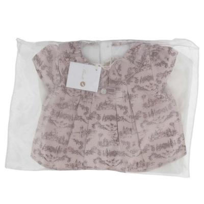 Picture of Purete du... bebe Girls Velour & Etoile Print Babygrow - White Pink