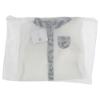 Picture of Purete du... bebe Boys Velour & Etoile Print Babygrow - White Blue