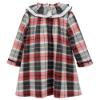 Picture of Foque Girls Long Sleeve Check Dress - Red Black