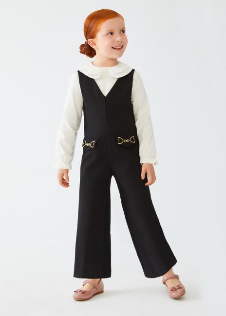 Abel & Lula Girls Knitted Jumpsuit & Blouse Set - Black. Children's  Designer Clothes & Shoes | Panache Kids Genuine Designerwear for Girls, Boys  & Babies