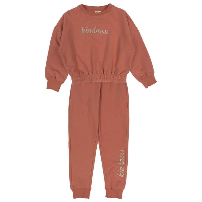 Picture of iDo Junior Girls Jersey Tracksuit Set - Terracotta 