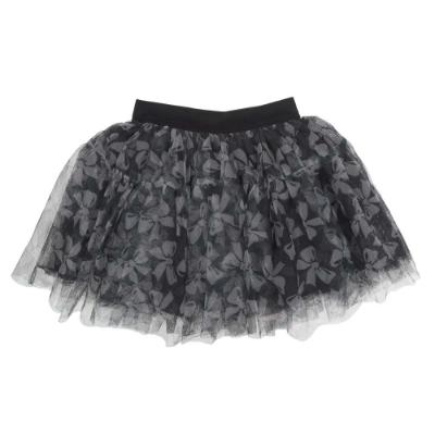 Picture of iDo Girls Large Bows Print Tulle Skirt - Black