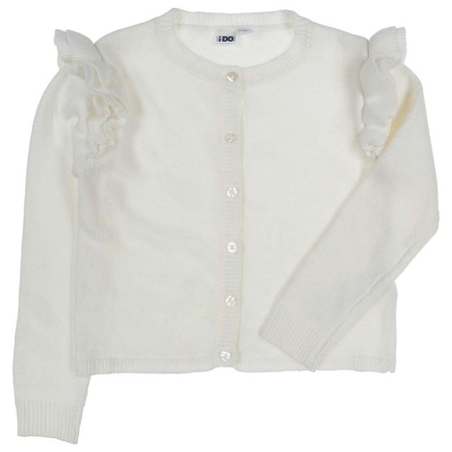 Picture of iDo Girls Ruffle Shoulder Knitted Cardigan - Cream