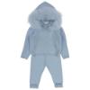 Picture of Bimbalo Boys Knitted Tracksuit With Fur Trim Hood - Blue