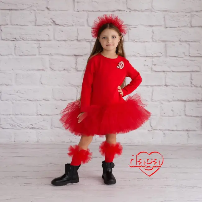 Picture of Daga Girls Waiting For Christmas D Tutu Dress - Red