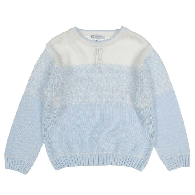 Picture of Tutto Piccolo Boys Knitted Sweater - White Pale Blue