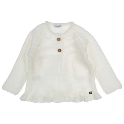 Picture of Juliana Baby Clothes Girls Ruffle Longer Body Cardigan - Ivory