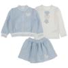 Picture of Daga Into The Blue Skirt Jacket & Top 3 Piece Set - Pale Blue