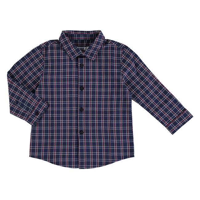 Picture of Mayoral Toddler Boys Checked Shirt - Navy