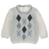 Picture of Coccode Baby Boys Knitted Diamond Top & Bottoms Set - Cream Grey Pale Blue 