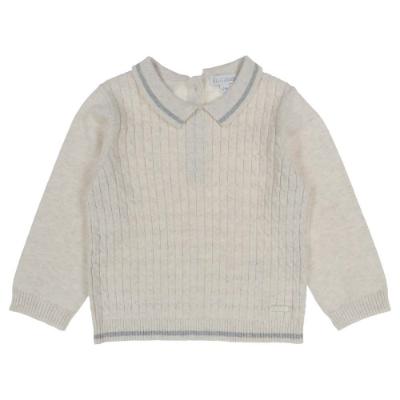 Picture of Blues Baby Knitted Fine Cable Top & Trouser Set - Cream Grey