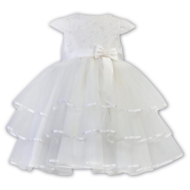 Picture of Sarah Louise Girls Tiered Occasion Dress - Ivory