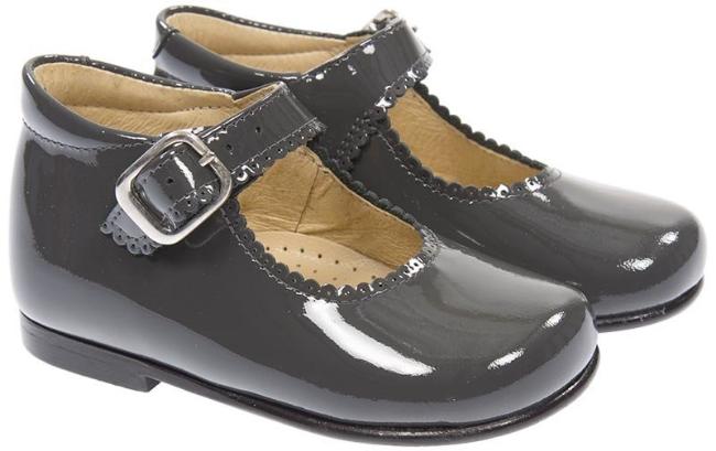 Picture of Panache Baby Girls High Back Shoe - Dark Grey Patent