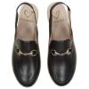 Picture of Panache Girls Sling Back Snaffle Loafer - Black Leather